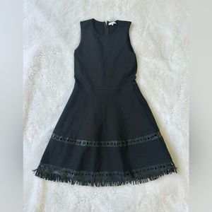 Parker Heavy Knit Dress with Faux Leather Trim